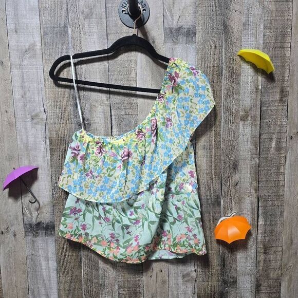 Yumi Kim Fleur Melody One Shoulder Ruffle Top NWT - Picture 2 of 5